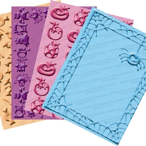Cuttlebug 4-pc Mini monsters embossing folders - Picture 4 of 10